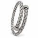 Жіночий плетений браслет в стилі Silver Twist &mdash; сріблястий подвійний браслет зі стразами 0118 фото 1